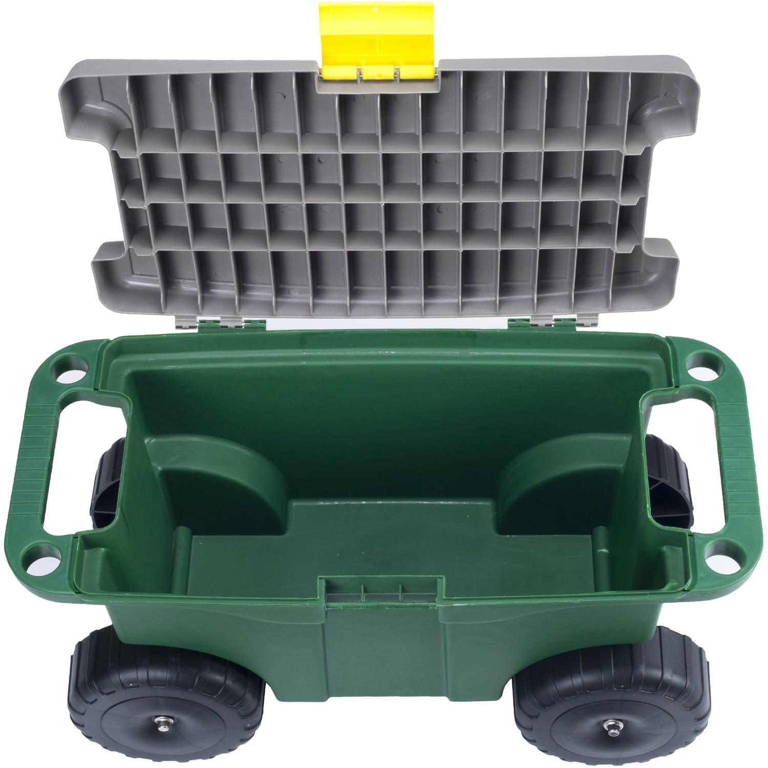 20 Inch Plastic Garden Storage Cart /& Rolling Garden Scooter Tools Cart Supply