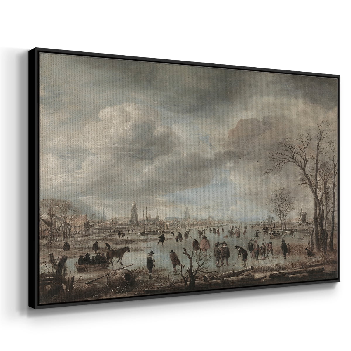 Vintage Landscape-CCCLXXXI By Wexford Home Framed in Black Wood Gallery Wrapped Canvas 17 in. x 25 in.