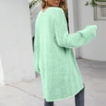thumbnail image 5 of IROINNID Women's Mid-Length Cardigan Coat V-Neck Solid Color Long Sleeve Casual Long Cardigan Coat Sweater Outerwear, Green, 5 of 7