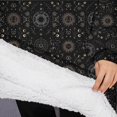 thumbnail image 3 of Oversized Wearable Blanket Hoodie,Black Gold Geometry Pattern Sherpa Blanket Hoodie with Super Pockets,Super Warm Fuzzy Pullover for Women & Men, 3 of 6