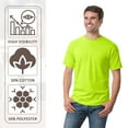 thumbnail image 4 of Hanes High Visibility T-Shirts for Men 50 Cotton/50 Polyester Hi-Vis Workwear Safety Tee Shirts (Safety Orange Pack 2, 4XL), 4 of 8