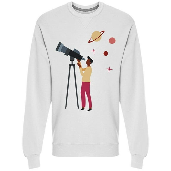 Man With Telescope Sweatshirt Men -Image by Shutterstock, Male Large