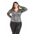 thumbnail image 1 of Blusa textura metalica Roman Fashion /Tallas Extras, 1883 (Plateado) plateado 36, 1 of 5
