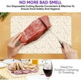 thumbnail image 4 of Purple Dot 30 Pc Disposable Cutting Board Sheets - Durable Chopping Board for Meat, Chicken, Fish, Vegetables; Large, Portable, Flexible Cutting Board Mats for Kitchen, Crafts and Art Project, Camping, 4 of 8