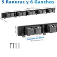 thumbnail image 3 of Organizador de Escobas, Porta Escobas y Trapeadores Pared, Organizador de Pared con 6 Ganchos y 5 Estantes, Colgador de Escobas y Trapeadores para Garaje, Cocina, Baño, Jardín, 3 of 4