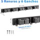 thumbnail image 3 of Organizador de Escobas, Porta Escobas y Trapeadores Pared, Organizador de Pared con 6 Ganchos y 5 Estantes, Colgador de Escobas y Trapeadores para Garaje, Cocina, Baño, Jardín, 3 of 4
