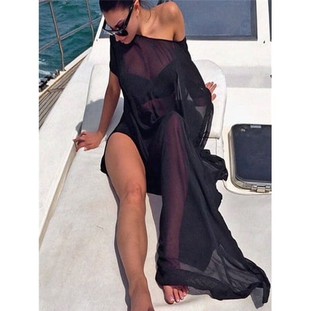 Women Bikini Cover Up Swimsuit Swimwear Beach Shirt Dress Bathing Suit BK/L