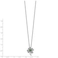 thumbnail image 2 of Auriga Fine Jewelry 925 Sterling Silver Brilliant-cut Green Glass and White CZ Four Leaf Clover Necklace for Women 18", 2 of 4