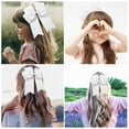 thumbnail image 4 of Cglfd Clearance 6-inch Ribbed Satin Fishtail Double Layered Ribbon Bow Hair Clip for Children's Hair Accessories Hair Clip, White, 4 of 8