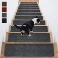 thumbnail image 1 of Juego de 16 unidades, antideslizantes, con diseño de escalera, para interiores, color gris, 1 of 8