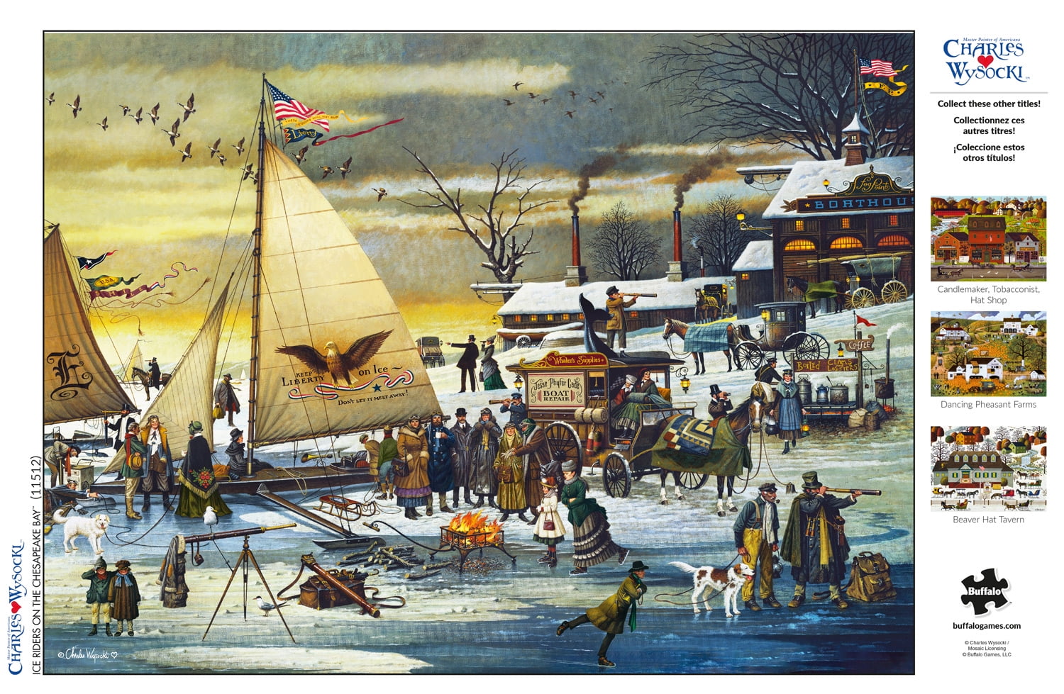Buffalo Games 1000-Piece Charles Wysocki Ice Riders on the Chesapeake Bay Interlocking Jigsaw Puzzle