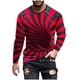 thumbnail image 2 of Blusas y camisas de manga larga con cuello redondo para hombre, blusa informal de manga larga con cuello redondo y estampado de rayas, blusa de poliéster para hombre, 2 of 4