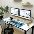 thumbnail image 6 of Fluid Pattern Desk Mat Marbled Design Desk Pad,Gaming Mouse Pad with Seamed Edges,Waterproof Large Mouse Pad,Non-Slip Rubber Base XL Gaming Mouse Pad,31.5x11.8In Computer Mat Keyboard Pad Blue, 6 of 6