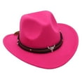thumbnail image 5 of Segolike Western Cowboy Hat Wide Brim Hat Events Summer Children Fishing Camping Decorative Photo Props Performance Cap Outdoor Cowgirl Hat Disco Hat Rose Red, 5 of 8