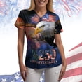 thumbnail image 5 of GEWSEY 4th Of July Scrub Tops Women Short Sleeve V Neck Fourth With Pockets Patriotic For Nurses Holiday Scrubs (Dark Blue, M), 5 of 6