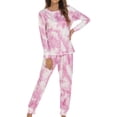 thumbnail image 3 of Frontwalk Tie Dye Pajamas Lounge Set for Womens Comfy Loungewear Sleepwear Nightwear 2 Piece PJS Sets Style-C M, 3 of 3