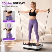 Evitormill Vibration Plate Exercise Machine Whole Body Workout Vibration Fitness Platform with LCD Display, White