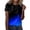 Blue, variant on Womens Summer Tops Short Sleeve O-Neck Gradient Print Casual Loose T-Shirt