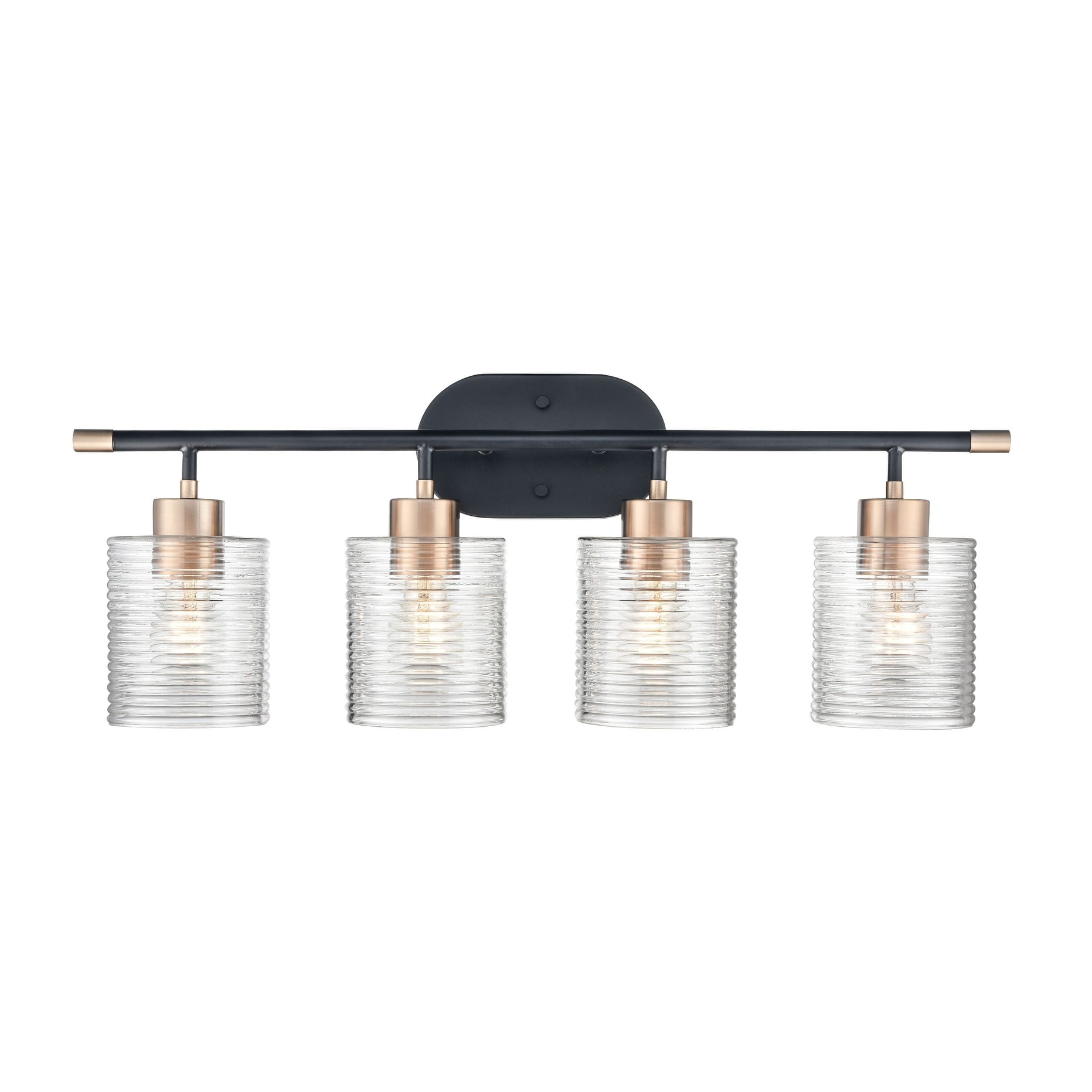 Millennium Lighting  Renitta Vanity Light Fixture with Clear Ribbed Glass Shades 3 Light