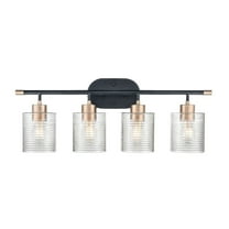 Millennium Lighting Renitta Vanity Light Fixture with Clear Ribbed Glass Shades 4 Light