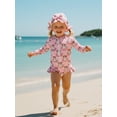 thumbnail image 5 of BemeyourBBs Newborn Baby Girls One Piece Swimsuit Infant Girl Bathing Suit Long Sleeve Zipper Swimwear Rash Guard with Hat Set UPF 50+ Summer Beach Wear, 5 of 9