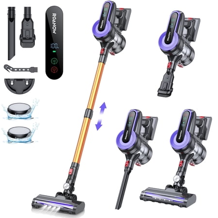 roanow cordless vacuum cleaner 38kpa/55min lightweight stick vacuum cleaner for home hardwood floor carpet and pet hair