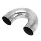 thumbnail image 1 of Tubo de escape mandrel de 180 grados para automóvil, tubo de curvatura personalizada, 2.25" OD, longitud de pierna de 3.94", acero inoxidable T304 tono plateado, 1 of 1