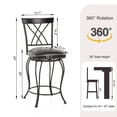 thumbnail image 5 of Homy Casa 26 Inch Counter Height Swivel Bar Stools Set of 4 with Padded Cushioned Seats Suitable for Bar Bistro, Kitchen island, 5 of 10