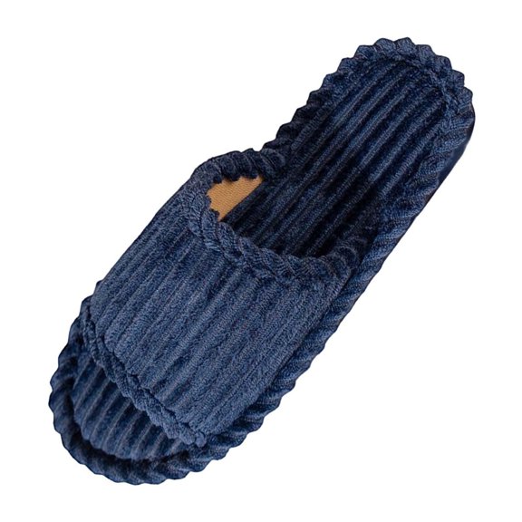 Foreign Trade Corduroy One Word Opening Open Toe Slippers Adult Men And Women Couple Indoor Slippers