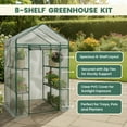 thumbnail image 3 of Home-Complete Walk in Greenhouse with 8 Sturdy Shelves and PVC Cover, 3 of 8