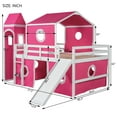 thumbnail image 2 of Harper & Bright Designs House Full Loft Bed Frame with Slide and Tent, Castle Playhouse Bed Frame with Ladders for Boys Girls, Pink, 2 of 16