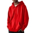 thumbnail image 4 of Hoodies,Mens Hoodie Long Sleeve Casual Hooded Sweatshirt Fashion Drawstring Design With Pocket for Daily Use,Hoodies for Men,Red,4XL, 4 of 4