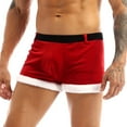thumbnail image 3 of ZDHOOR Mens Santa Claus Costume Christmas Flannel Boxer Shorts Red-A XL, 3 of 7