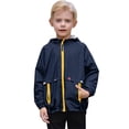thumbnail image 3 of IDOPIP Kids Boys Summer Lightweight Waterproof Hooded Jacket with Pockets Toddler Fall Windbreaker Outfits Zip Up Thin Outwear Coats 18-24 Months Blue, 3 of 12