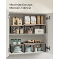 thumbnail image 5 of Cabinet Organizer Shelf, Set of 2 Kitchen Counter Shelves, Kitchen Storage, Spice Rack, Stackable, Expandable, Metal and Engineered Wood, Ink Black and Heather Greige UKCS200X02, 5 of 8