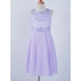 thumbnail image 3 of RUNQHUI Flower Girl Dress Big Girls Sequined Lace Chiffon Sleeveless Pageant Wedding Party Dress Porm Lavender 10, 3 of 7