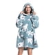 thumbnail image 4 of Manta de franela con mangas Sudadera de invierno Jersey polar Tiburón gigante Manta usable Sudadera con capucha para adultos Niños Bebés, 4 of 6