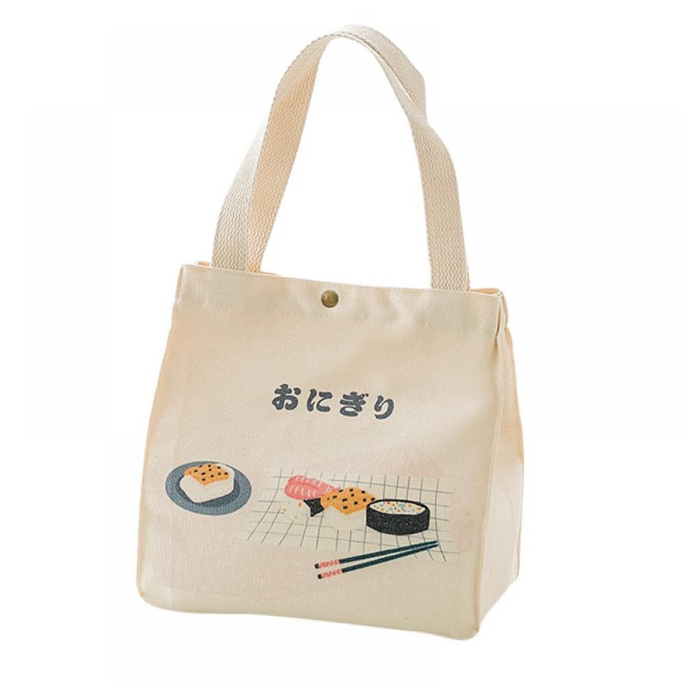 Portable Lunch Bags Insulated Canvas Box Tote Bag Thermal Cooler Food Picnic Bag 