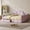 Pink, variant on MODERNLUXE Queen Size Upholstery Daybed with Backrest and Twin Trundle, Beige