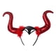 thumbnail image 2 of Diadema con cuernos de diablo para Halloween, disfraz de cosplay Rojo, 2 of 7