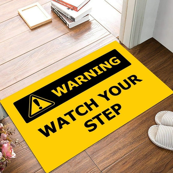 Joelmat Watch Your Step Entrance Non-Slip Indoor Rubber Door Mats for Front DoorBathroomGardenKitchenBedroom 30 x 17