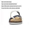 thumbnail image 5 of Women's Double Buckle Cork Sandals Comfortable Casual Flat Slide Shoes shikongkuajing, 5 of 7