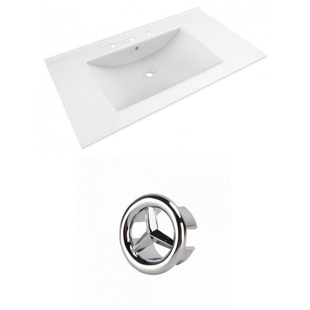 American Imaginations 59-in. W 3H8-in. Ceramic Top Set In White Color AI-20746