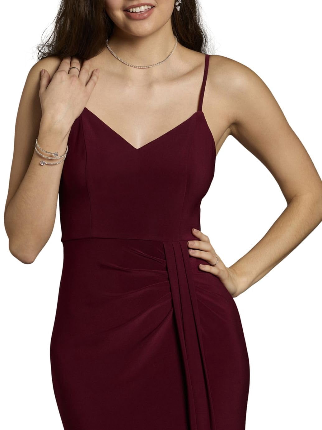 Kirablend Maren Jersey V-Neck Ruched Maxi Dress