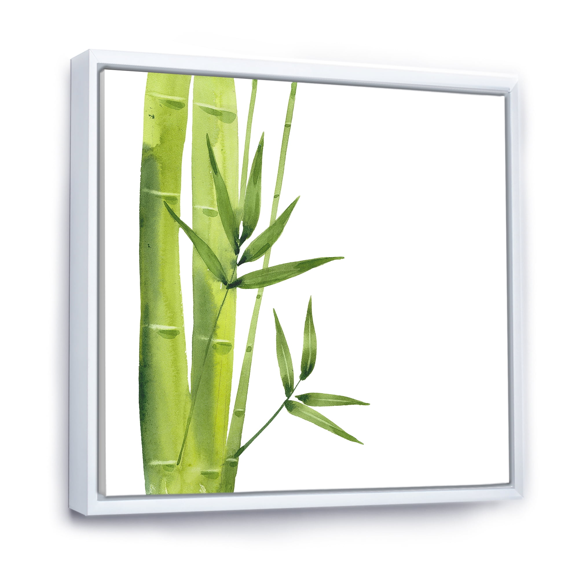 Designart 'The Forest of Bamboo Branches V' Tropical Framed Canvas Wall Art Print