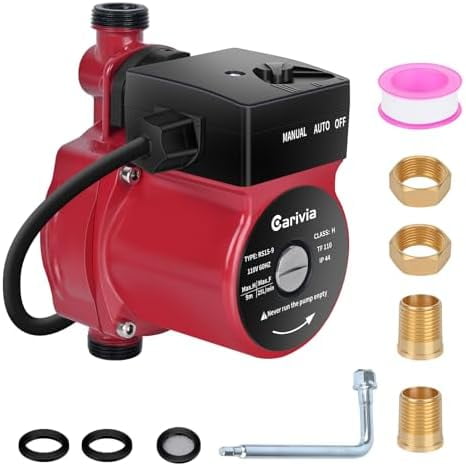 Hot Water Recirculating Pump, 120W 110V Water Circulator Pump, Automatic Circulation Pump NPT 3/4" w/NPT 1/2" Brass Adapter for Domestic Hot Water Recirculating System$$Tools & Hardware Other