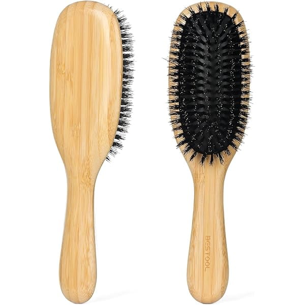 wonima11 Hair Brush,Pure Boar Bristle Hair Brush with Air Cushion Best for Detangling Smoothing and Massaging Improve Hair Texture & Regrowth Slick Back brush for Women Men and Kids