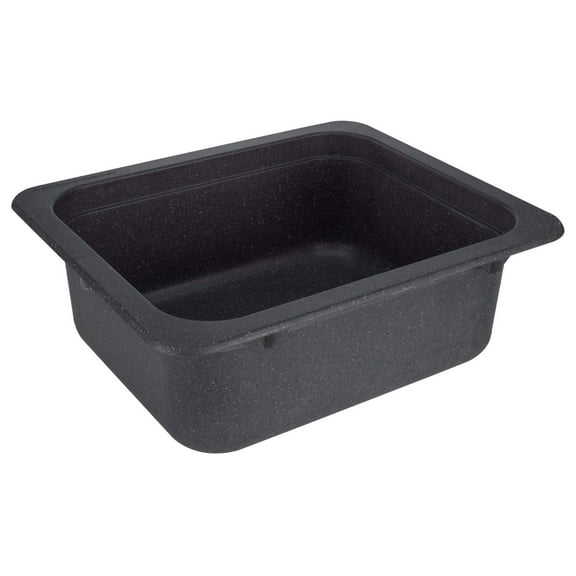 RV Kitchen & Bathroom Sink 15x13, White/Black Granite, Single Hole - USA Made, Heat Resistant, Hydrophobic Coating, Durable Polyethylene - Camper, Boat, Bar Sink