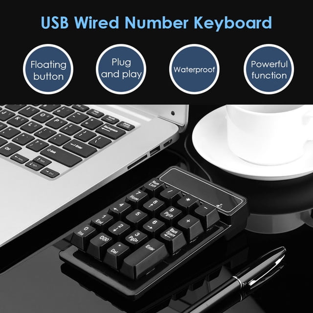 Teclado numérico con cable USB de 19 teclas Teclado numérico manual mecánico para PC portátil