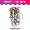 thumbnail image 3 of Artificial Hanging Flowers, Faux Morning Glory Hanging Basket, Realistic Plastic Artificial Plant Basket, Artificial Phalaenopsis Hanging Planter for Garden Porch Balcony Garden Decor, 29.5In/1 Pack, 3 of 7
